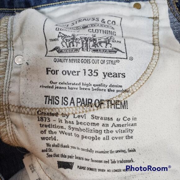 Levi's Distressed Blue Straight Leg Jeans - Picture 8 of 9